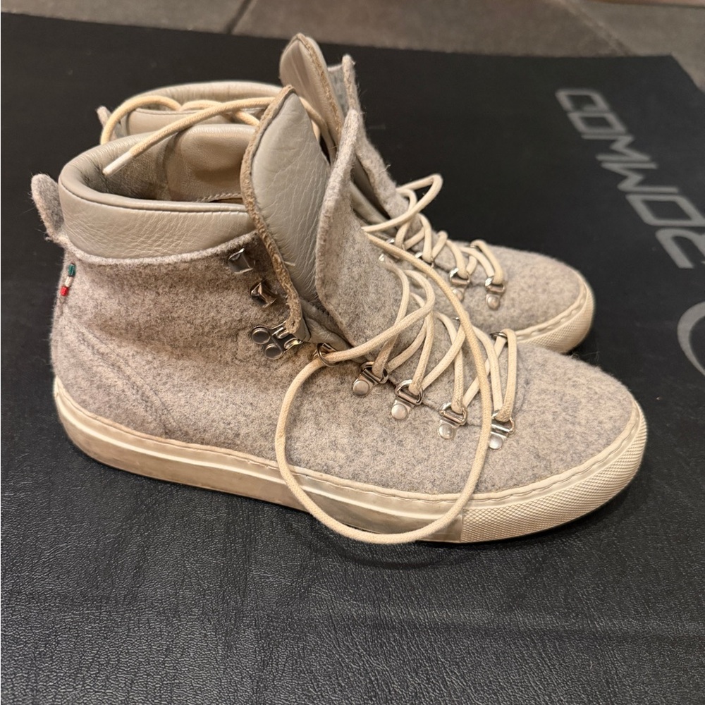 Diemme Wool Blend High-Top Sneakers in grey
